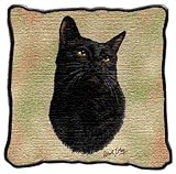 Black Cat Lap Square - 54 x 54 Blanket/Throw