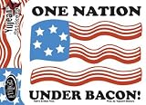 Evilkid - Fly Colors One Nation Under Bacon Sticker - 3.5" x 4.24" - Weather Resistant, Long Lasting for Any Surface