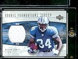 2004 Upper Deck Kevin Jones Rookie Foundations Jersey Detroit Lions Football Card - Mint Condition - Shipped In Protective Display Case