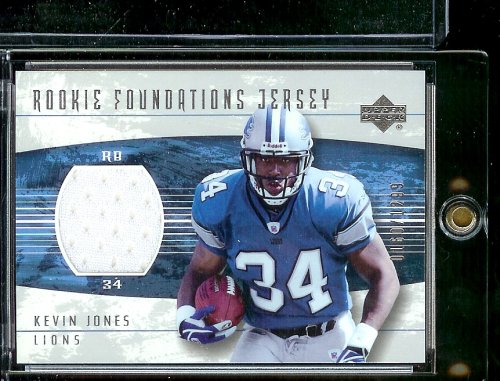 2004 Upper Deck Kevin Jones Rookie Foundations Jersey Detroit Lions Football Card - Mint Condition - Shipped In Protective Display Case
