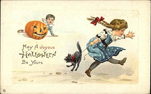 May a Joyous Halloween be Yours Original Vintage Postcard