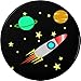 Spaceship and Planets 1.25â€ Pinback Button Pin Solar System Space Astronaut