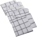 Excello Scrubber Dish Cloths, White and Black Plaid, Set of 6