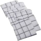 ExcelloScrubberDishCloths,WhiteandBlackPlaid,Setof6