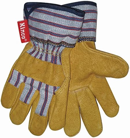 Kinco Kids Leather Palm Work Gloves Ages 7-12