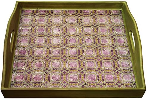 Artista Home Rabat Square Tray, Purple Finish