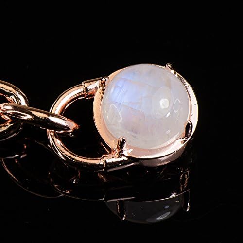 Stylish Copper Bracelet - Selene Women's Copper 8" Handcrafted Chain with Large Hand Selected Natural Moonstone Gemstone - Natural Copper Healing