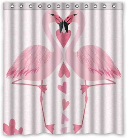 6 6(W)x72(H)-Inch Beautiful Flamingo New Waterproof Polyester Curtain (Shower Rings Included)