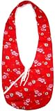 Red Small Floral Cotton Bag w/ FREE Matching Coin Purse