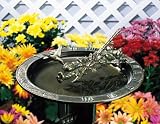 Weathered Bronze Hummingbird Sundial Birdbath