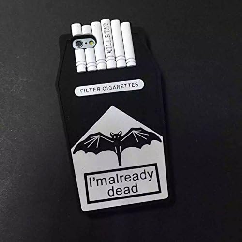 iPhone 6 6S Case, Yayan 3D Cute Bow Superhero Series Style Cartoon Soft Rubber Silicone Back Shell Case Cover Skin for Apple Iphone 6 6S 4.7 inch Bat Cigaratte/White