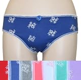Women's Cotton Floral Embroidered Panties 12-Pack