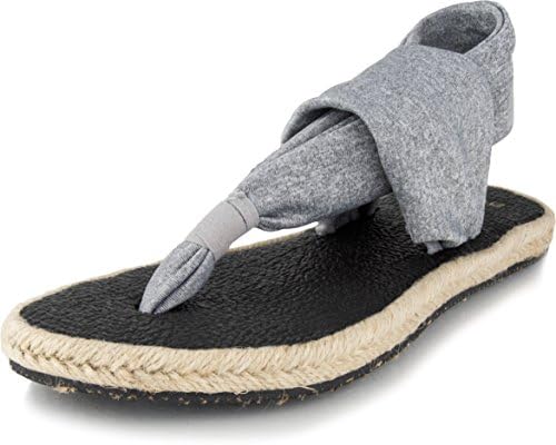 Nalho Women's Comfort Sandals Flip Flops and Espadrilles, Comfortable Flats Shoes and Slingback Slides with Yoga Mat Memory Foam, Grey, 7