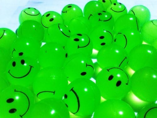 Bouncing Balls 27mm Smiley Neon Green (50 Count)