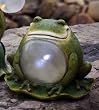 Solar Plump Sitting Frog Statuary