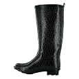 Black Croc Print Wellington Boots