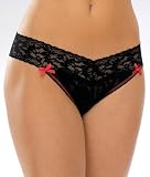 Hanky Panky Signature Lace Original Thong with Contrast Stitching Panty