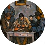 Impressionist Art 2.25 inch Large Badge Style Round Fridge Magnet Cezanne The Card Players