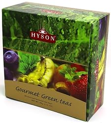 "GOURMET COLLECTION" (Green Tea) "HYSON", 60 Teabags and 6 Flavors in Cardboard Carton 90g. Ceylon