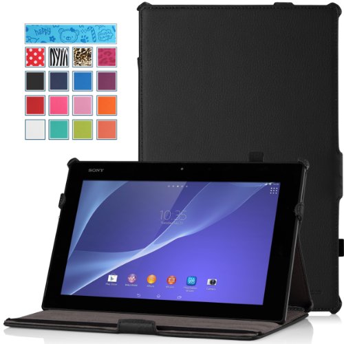 MoKo Sony Xperia Z2 Case - Slim-Fit Multi-angle Folio Cover Case for Sony Xperia Z2 10.1 inch Tablet, BLACK (With Smart Cover Auto Wake / Sleep, Will Not Fit For SONY Xperia Z Tablet)