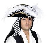 NEW MENS PIRATE CAPTAINS HAT BLACK FANCY DRESS COSTUME