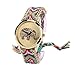 Towallmark(TM)Women Elephant Pattern Weaved Rope Band Bracelet Quartz Dialwatch Gift (Colorful)