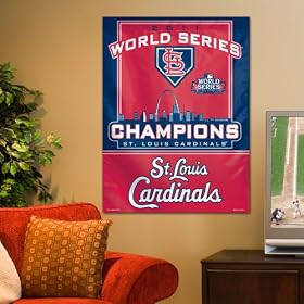 St. Louis Cardinals 2011 World Series Champions Official Celebration 27x37 Vertical Banner: Sports &amp; Outdoors
