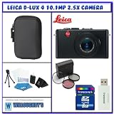 Leica D-Lux 4 10.1MP 2.5X Digital Camera (Black) + Digital SLR Camera Case + Willoughby's 8GB Travelers Package