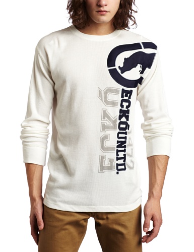 ecko unltd. Mens Extradition Thermal Shirt, Powder White, Large