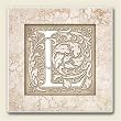 AbsorbaStone Coaster set~ Monogram Initial L ~ 4 Tile Drink Coasters ~ code 579