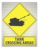 Street Sign art Call Of Duty army tank plaque / game room mancave funny retro wall decor