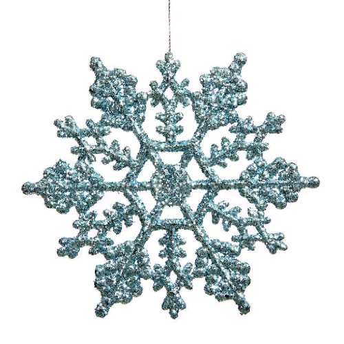 Vickerman 23564 – 6.25″ Baby Blue Glitter Snowflake Christmas Tree Ornament (12 pack) (M101532)
