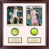 Kim Clijsters and Justine Henin Dual Autographed Tennis Ball Shadowbox