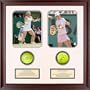 Kim Clijsters and Justine Henin Dual Autographed Tennis Ball Shadowbox