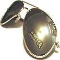Gold Mirrored Aviator Sunglasses with Fully Reflective Lenses Mens and Womens Fashion
