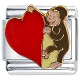 Curious George Heart Animal Disney Monkey Licensed Italian Charms Bracelet Link