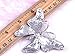 Black White Enamel Paint Crystal Rhinestone Butterfly Fashion Jewelry Pin Brooch
