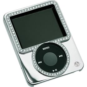 Gilty Couture Silver-Plated Slider Case with Clear Swarovski Crystals for iPod nano 3G