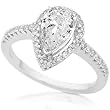 EGL Certified Pear-Shaped One of a Kind 1-1/3ctw Diamond Ring in 14kt White Gold