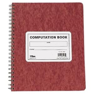 TOPS Computation Book, 11.75 x 9.5 Inches, Double Wire, 152 Numbered Pages, Quadrille Ruled, 76 Sheets, Buff, (35061)