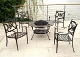 Cast Aluminum Fire Pit Patio Table Set