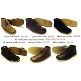 real suede retro mod desert boots in beige,black,dark brown and greyby Roamer