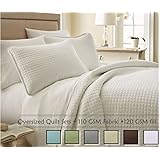 Southshore Fine Linens&reg; 2 Piece Oversized Quilt Set - Bright White TWIN / TWIN XL