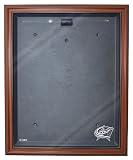 NHL Columbus Blue Jackets Cabinet Style Jersey Display, Brown