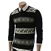 Mens Casual Reindeer Crew neck Sweater BLACK (015Z)