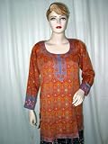 Womens Contemporary Bollywood Designer Sorbus Crepe Kurti Tunic Top M !! Free Shipp