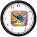 Shabbos or Sabbath Table Symbols No.2 Judaica Jewish Theme Wall Clock by WatchBuddy Timepieces (Black Frame)