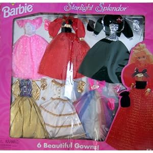 barbie evening gowns by Easy To Dress Barbie Starlight Splendor 6 Beautiful Gowns!