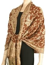 70" x 28" Double Layer Jacquard Paisley Pashmina Shawl / Wrap / Stole