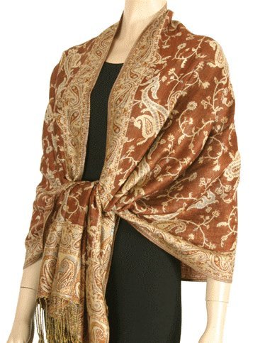 70 x 28 Double Layer Jacquard Paisley Pashmina Shawl / Wrap / Stole ( 6 Luxurious Colors ) - New !